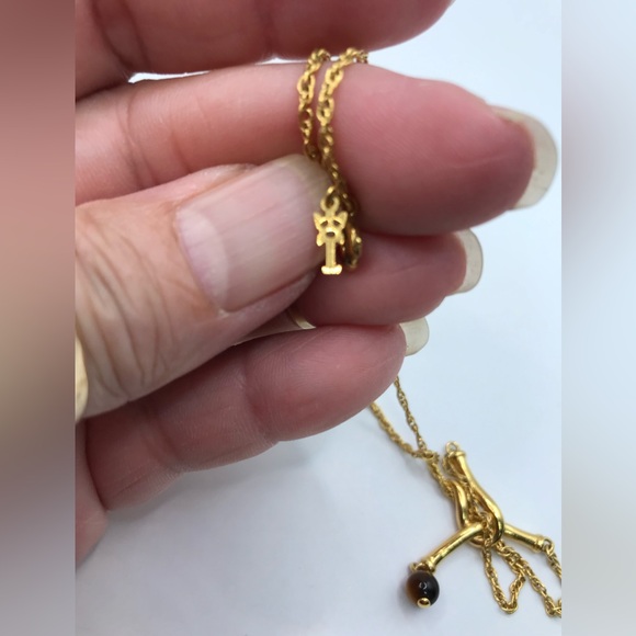 Trifari Gold-Tone & Tigers Eye Necklace and Earring Set - Picture 4 of 9